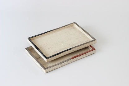 長方プレート /赤銀