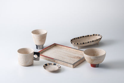 長方プレート /赤銀